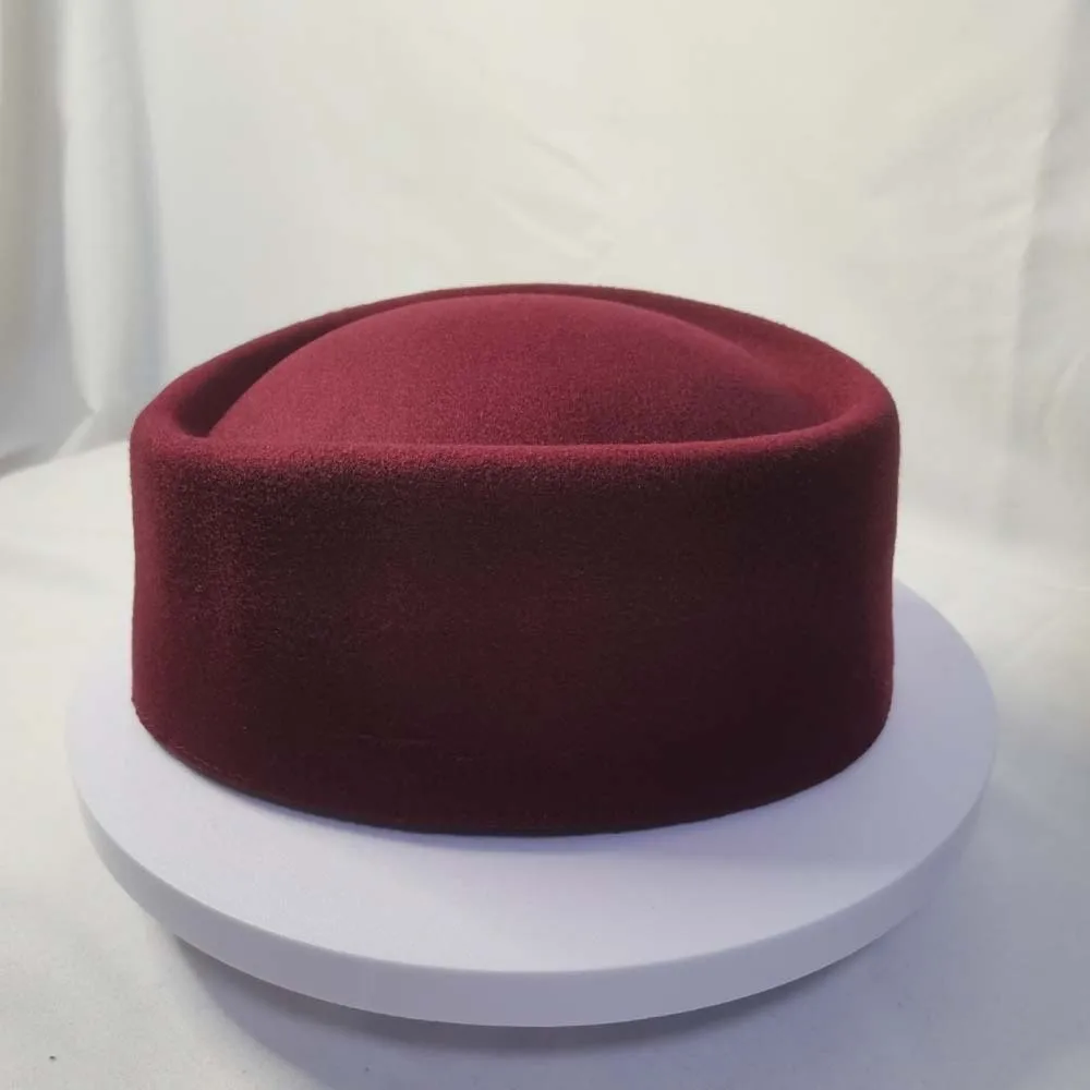 

Vintage Looking Pillbox Hat French Style Air Hostess Woolen Top Hat Versatile Dome Airline Stewardess Caps Masquerade Party