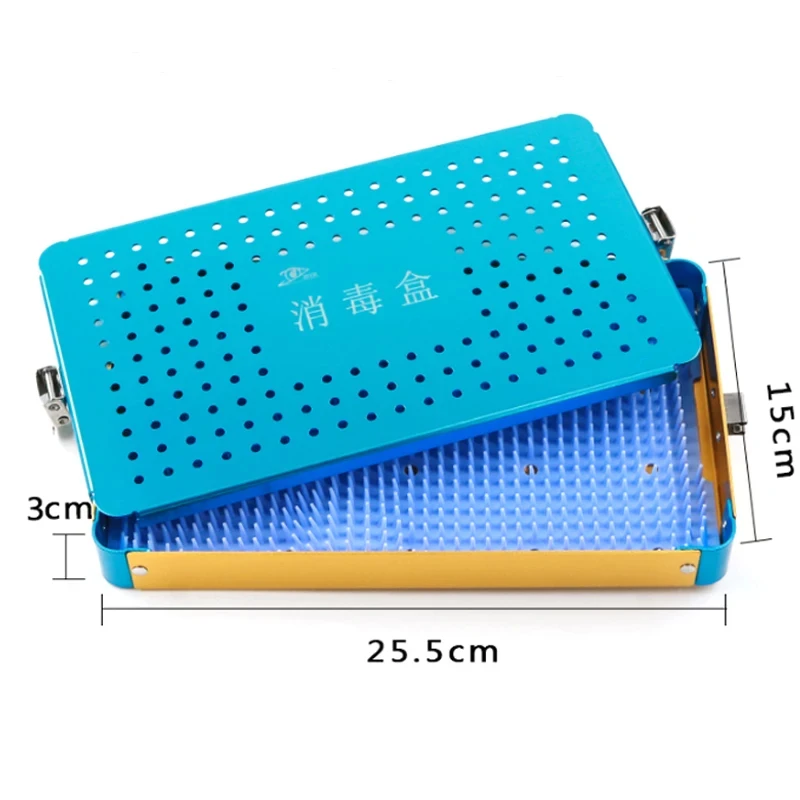 Caja de desinfección de silicona importada, instrumentos quirúrgicos oftálmicos de acero inoxidable, desinfectante de alta temperatura y alta presión