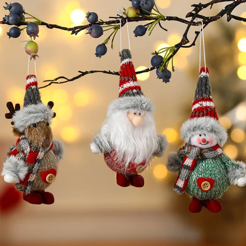 Christmas Cute Decorations Snowman Deer Christmas Tree Decorations Santa Claus Gifts Xmas Ornaments for New Year Party Supplies