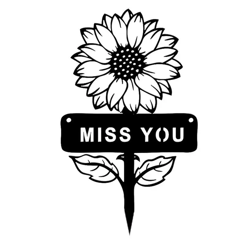 

Sunflower Stakes With Words Miss You Standing Lawn Flower Pinwheel Patio Decor Yard Art Planter Stake For Terraces Entrances