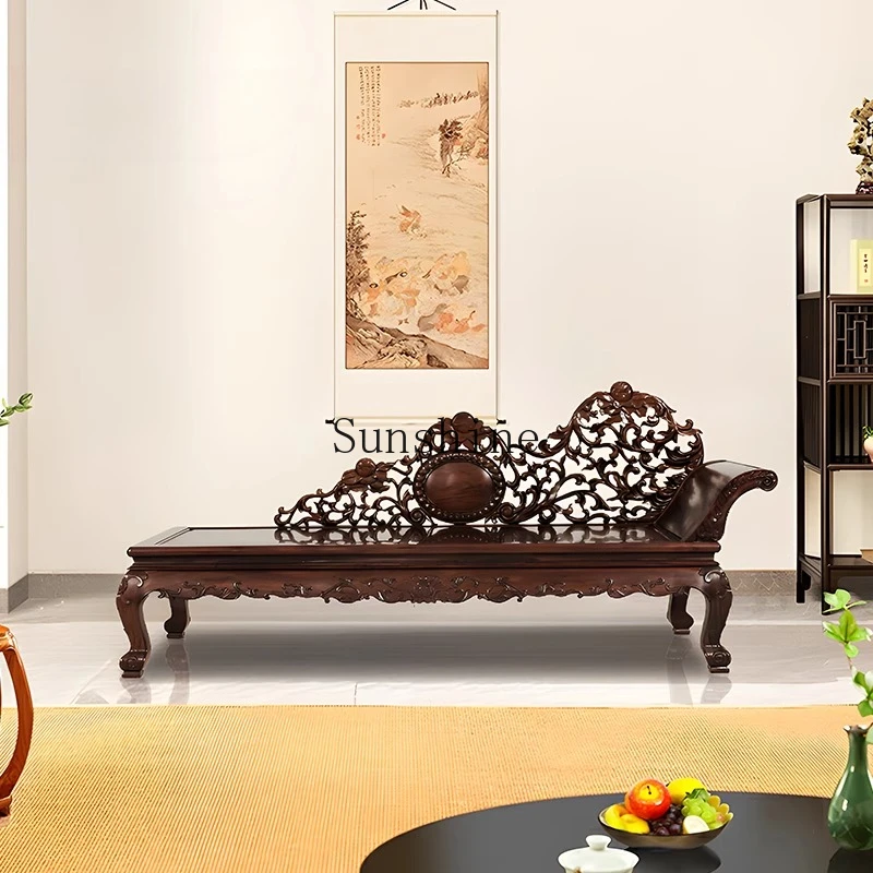 

Chinese living room beauty couch classical Arhat bed single carved recliner simple