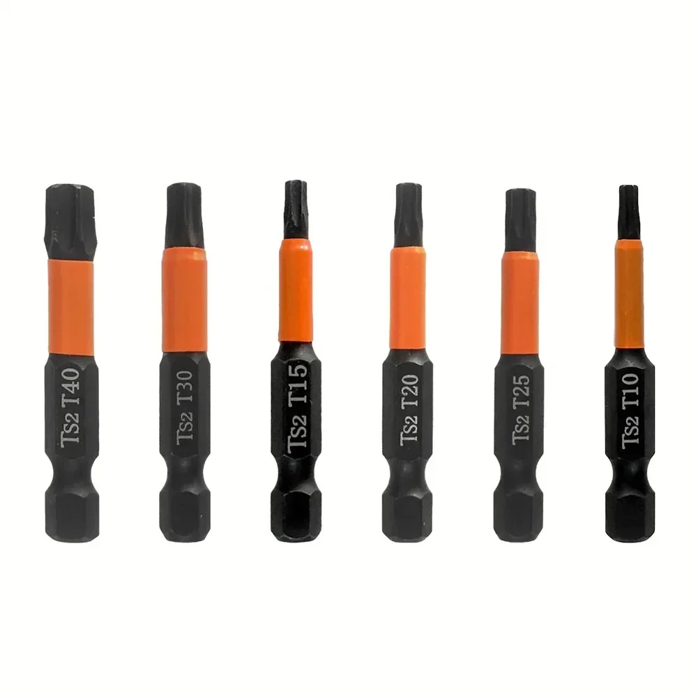 磁気トルクスドライバービット、六角頭、ドリルビット、電動ドライバー、ハンドツール、T10-T40、50mm、1、4 "、T10-T40