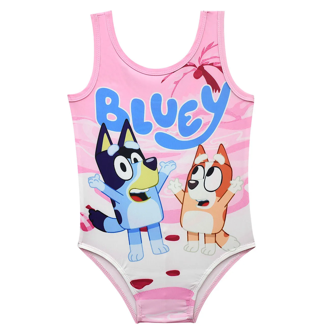 Bluey Swimsuit Cartoon Pattern One-piece Swimsuit Summer Children\'s Swimsuit Girls\' Vest One-piece Swimsuit Back Hollow Design