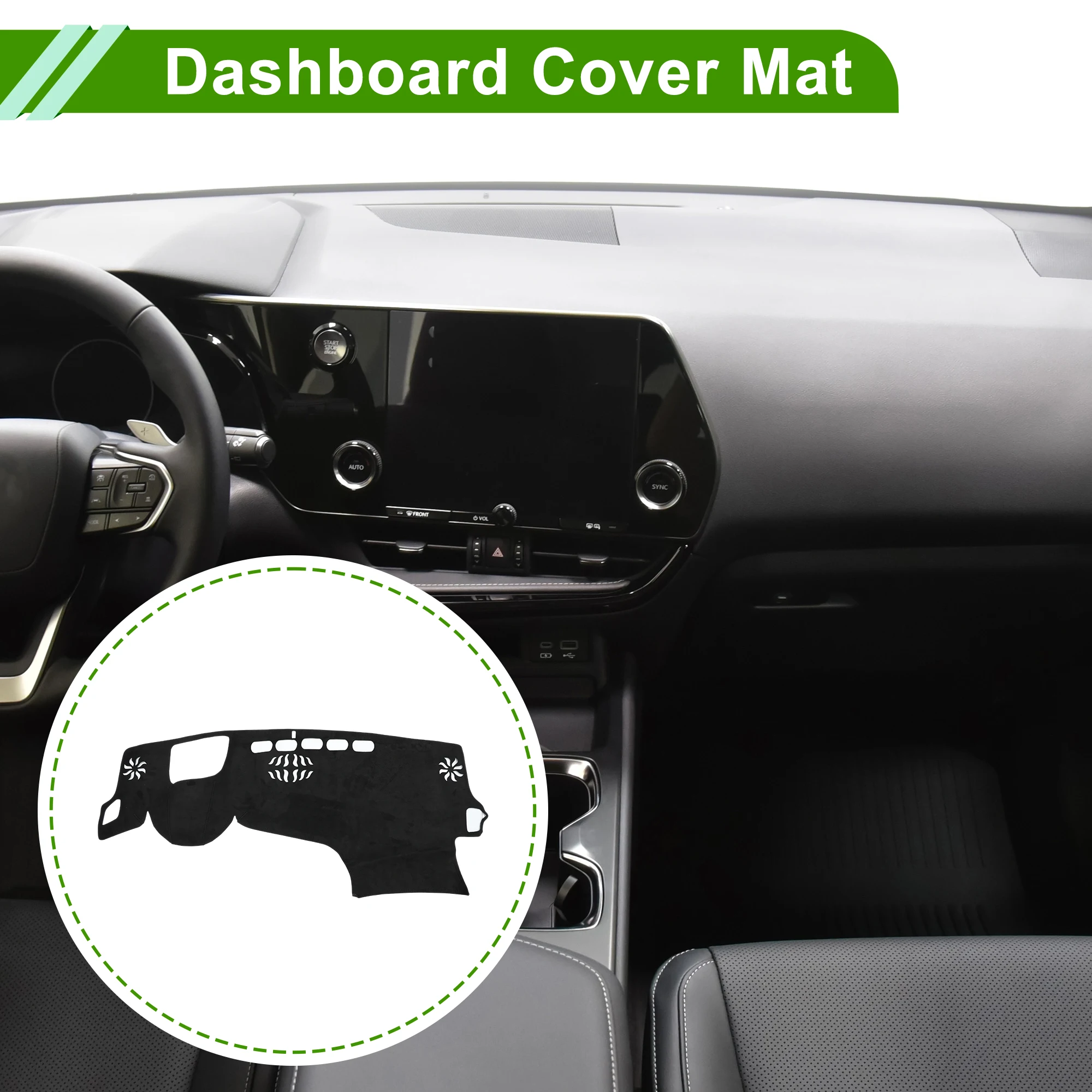 UXCELL Dashboard Cover for Lexus NX NX 250 2022-2024 with Hud Suede Black 1 Pc