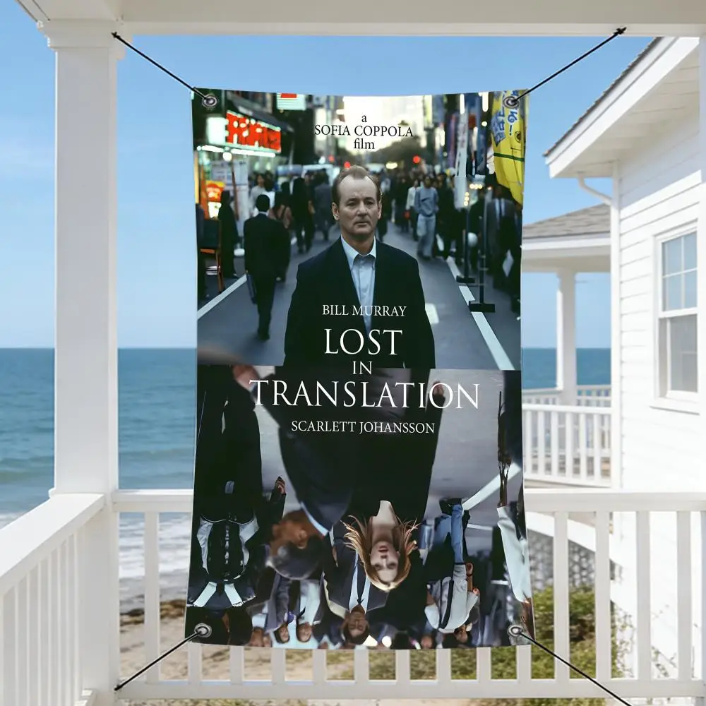 Movie L-Lost i-in T-Translation Flags Cozy Home Flag 4 Grommets Anti-Wrinkle Waterproo  Indoor