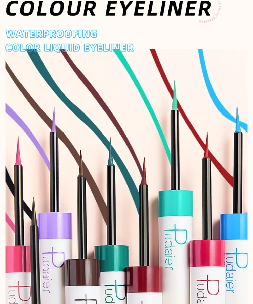 High Quality Brand Matte Colorful Liquid Eyeliner Pencil Makeup  Waterproof Lasting Smooth Quick Dry Eye Liner Pen Cosmetics New