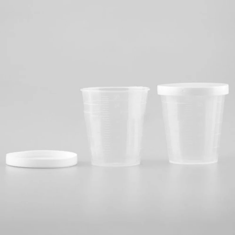 10Pcs 30ml Plastic Medicine Measuring Measure Cups With White Lids Cap With Scale Separating Cups DIY Cake Jewelry Making Tools