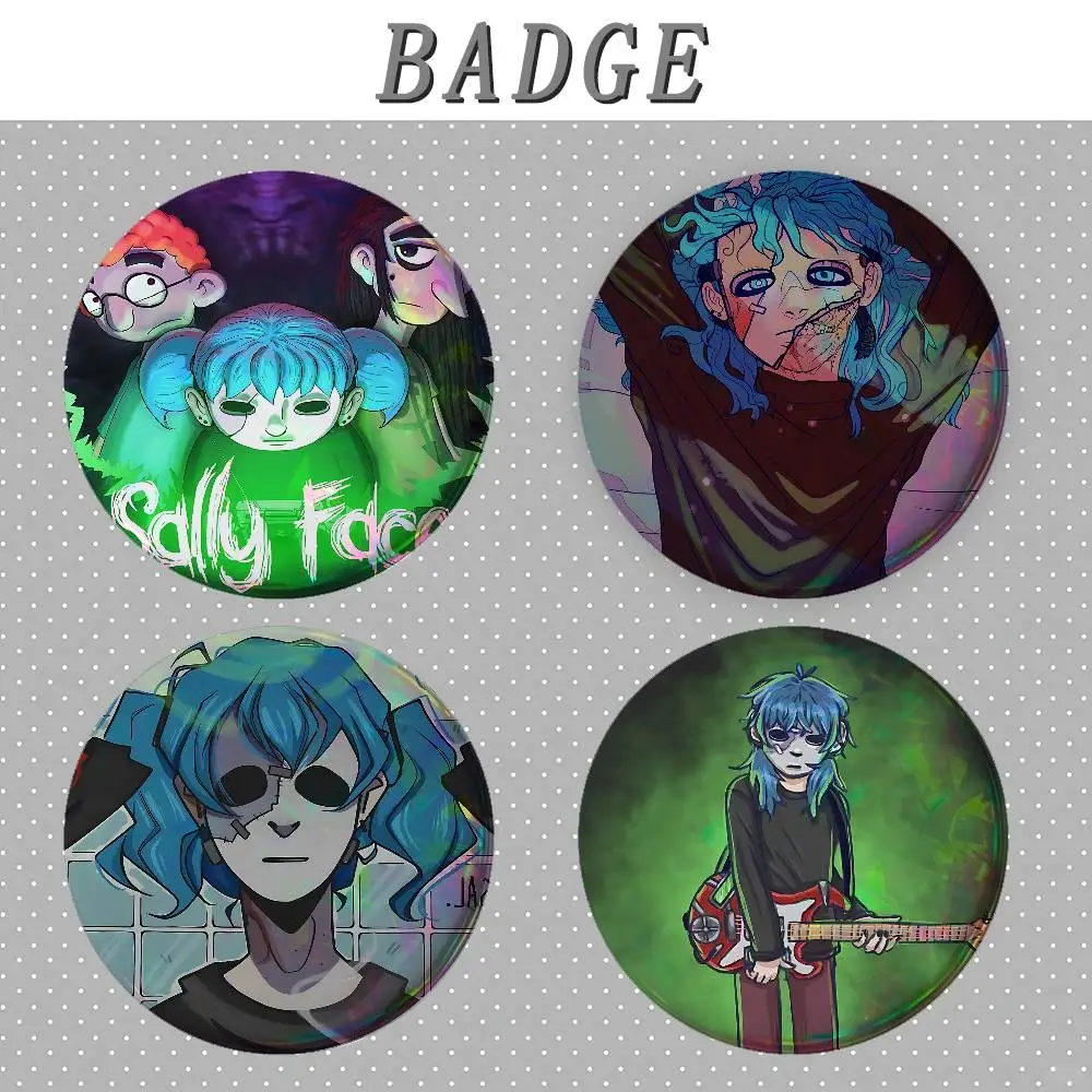 S-Sally F-Face Badges Tinplate Soft Button Pin Brooch Metal Badge Custom Jewelry Accessories Hat Bag Lapel
