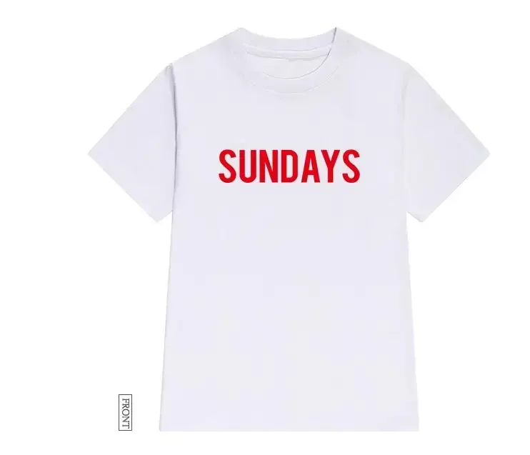 SUNDAYS red Letters Print Women tshirt Cotton Casual Funny t shirt For Lady Girl Top Tee Hipster Tumblr ins tops women clothing