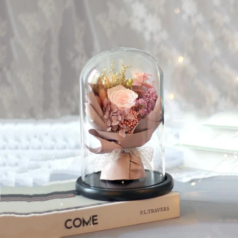 Free Shipping Diameter=9cm Height=12cm 15cm 18cm 20cm 25cm Glass Dome Home Deocration Black Base Transparent Cover Wedding Gift