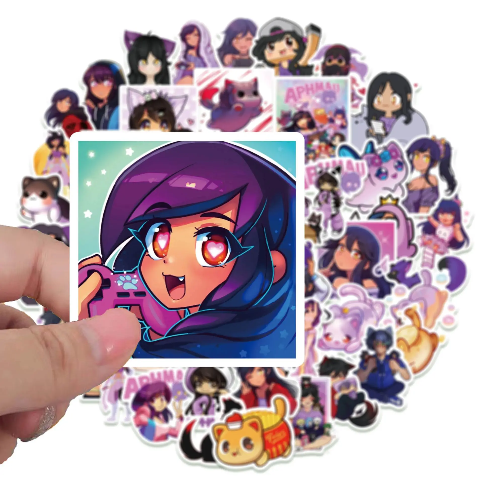 50 قطعة لعبة Aphmau الكرتون ملصقات الإبداع DIY بها بنفسك الهاتف المحمول الأمتعة سكيت الكتابة على الجدران الشارات متعة للأطفال الهدايا #1