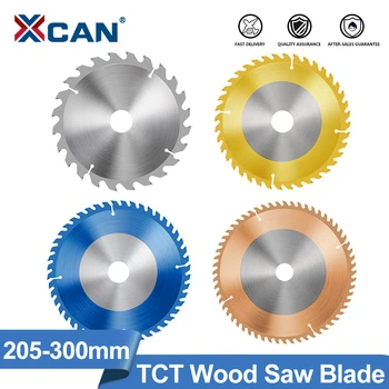 XCAN 톱 블레이드 205-300mm 목재 톱 블레이드 초경 팁 TCT 목재 커팅 디스크 목공 도구