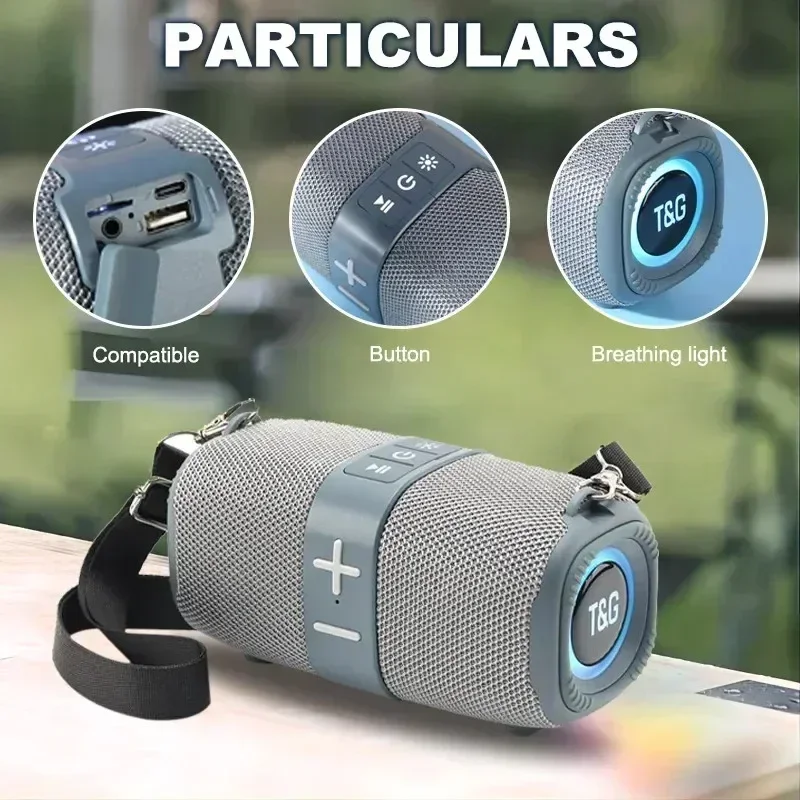 TG667 Outdoor Protable Wireless Bluetooth Speaker Dual Speaker Bluetooth 5.3 Subwoofer With RGB Support FM /TF Card/USB Disk