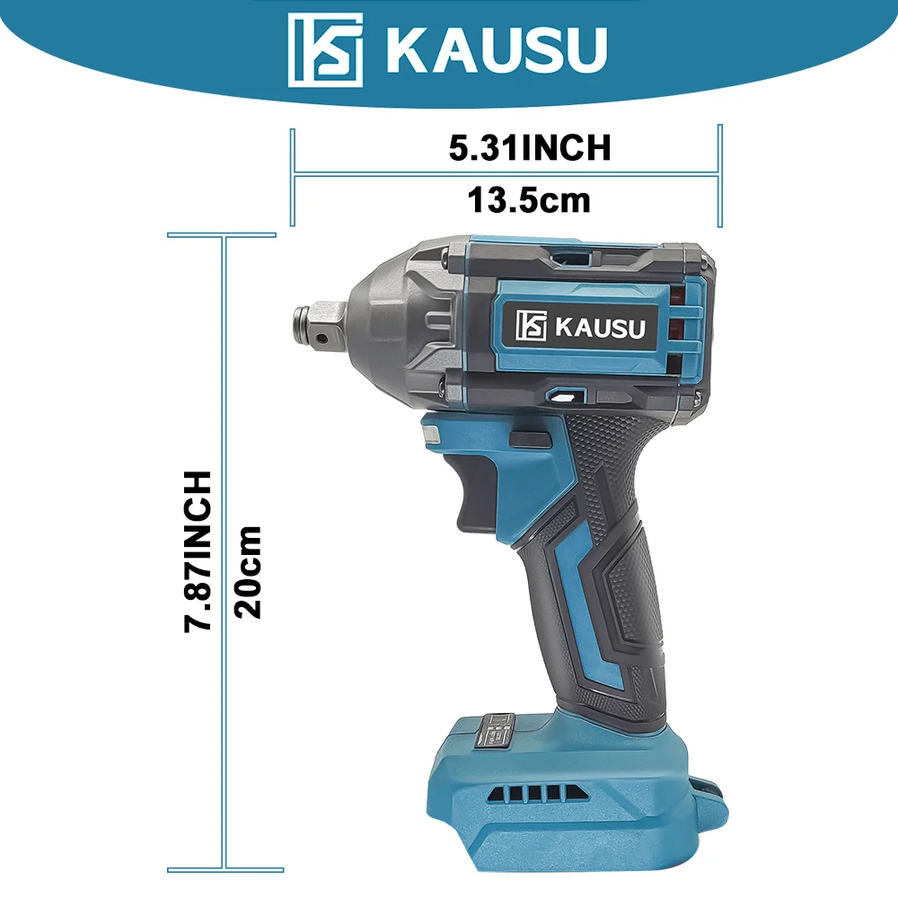 Brushless ประแจผลกระทบไฟฟ้า 500N.M แรงบิด 1/2 นิ้วไร้สายประแจมือถือเครื่องมือสําหรับ Makita 18V แบตเตอรี่