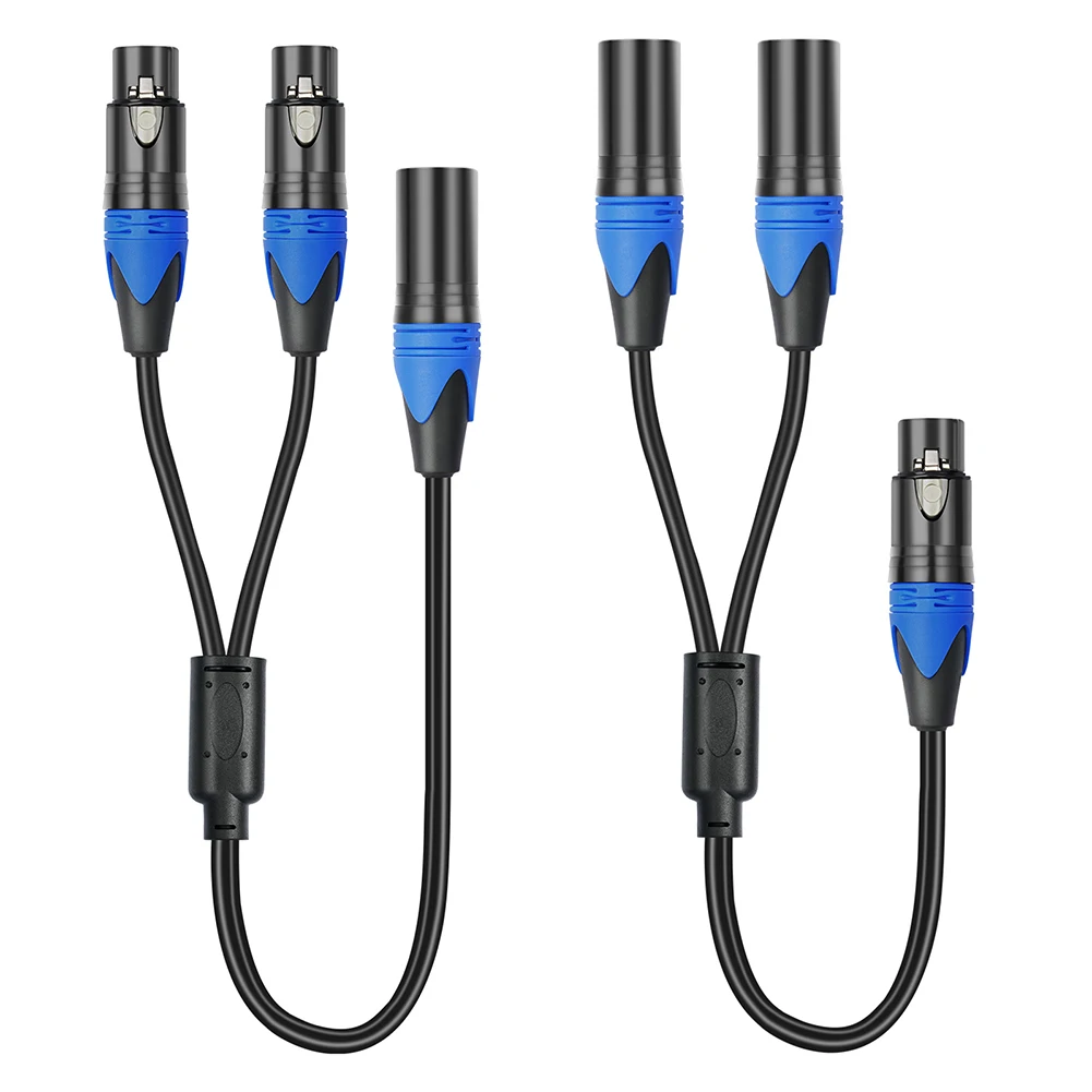 Kabel rozgałęźny XLR 50 cm 1 XLR żeński na 2 XLR męski XLR Y-Splitter Kabel przejściowy Mikrofon Rozgałęźnik do wzmacniacza Mikser Mikrofon