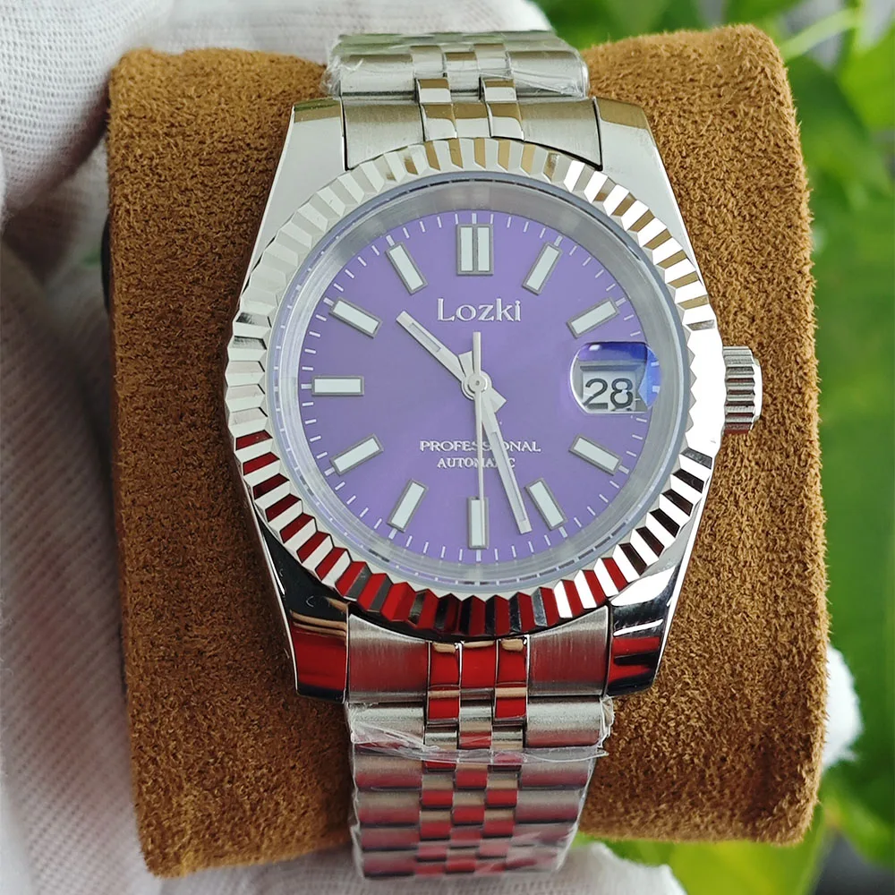 El reloj NH35 para hombre está disponible para personalizar su propio logotipo Esfera de 28,5 mm con tamaño de caja de 36 mm o 39 mm para acceso a relojes con movimiento NH35