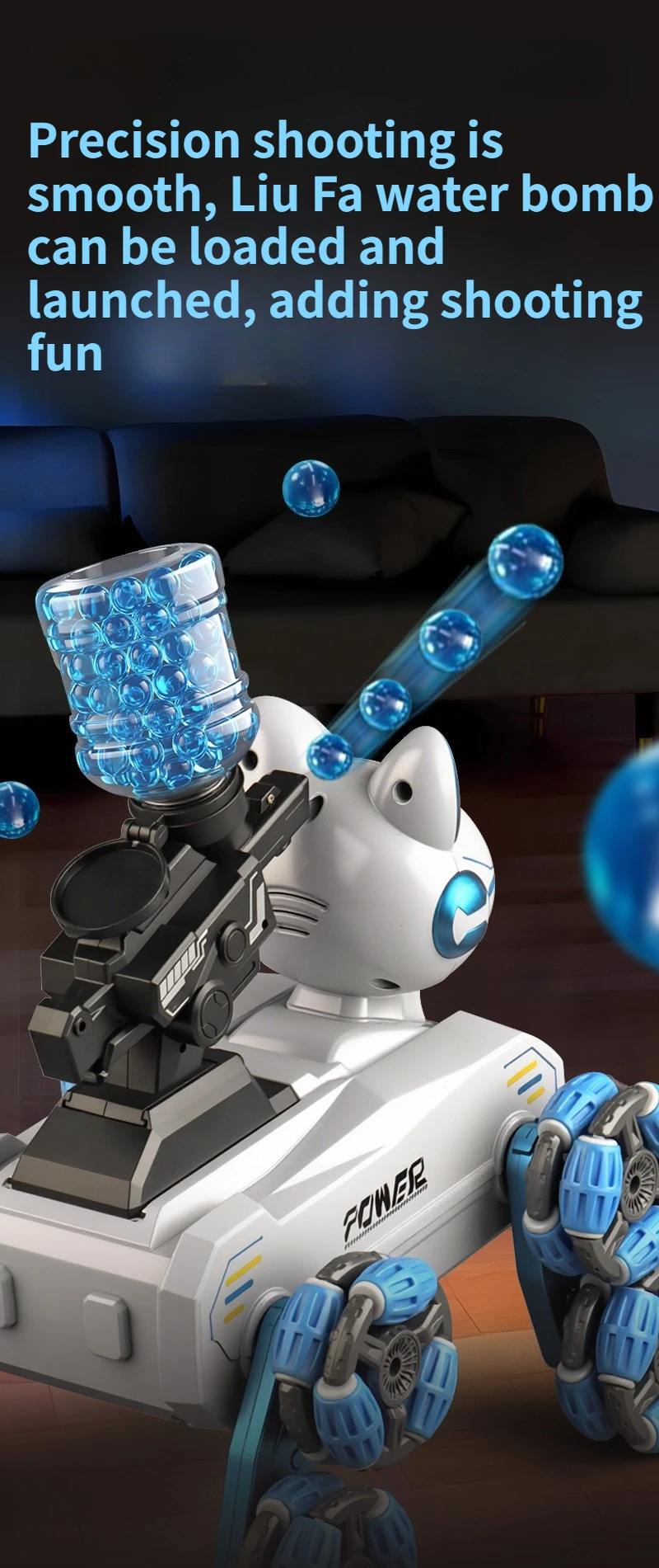 2025年新製品 - 八輪スタントロボット猫 ジェスチャーセンシングスマート子供用おもちゃ リモコン操作メカニカルキャット 男の子向けギフト