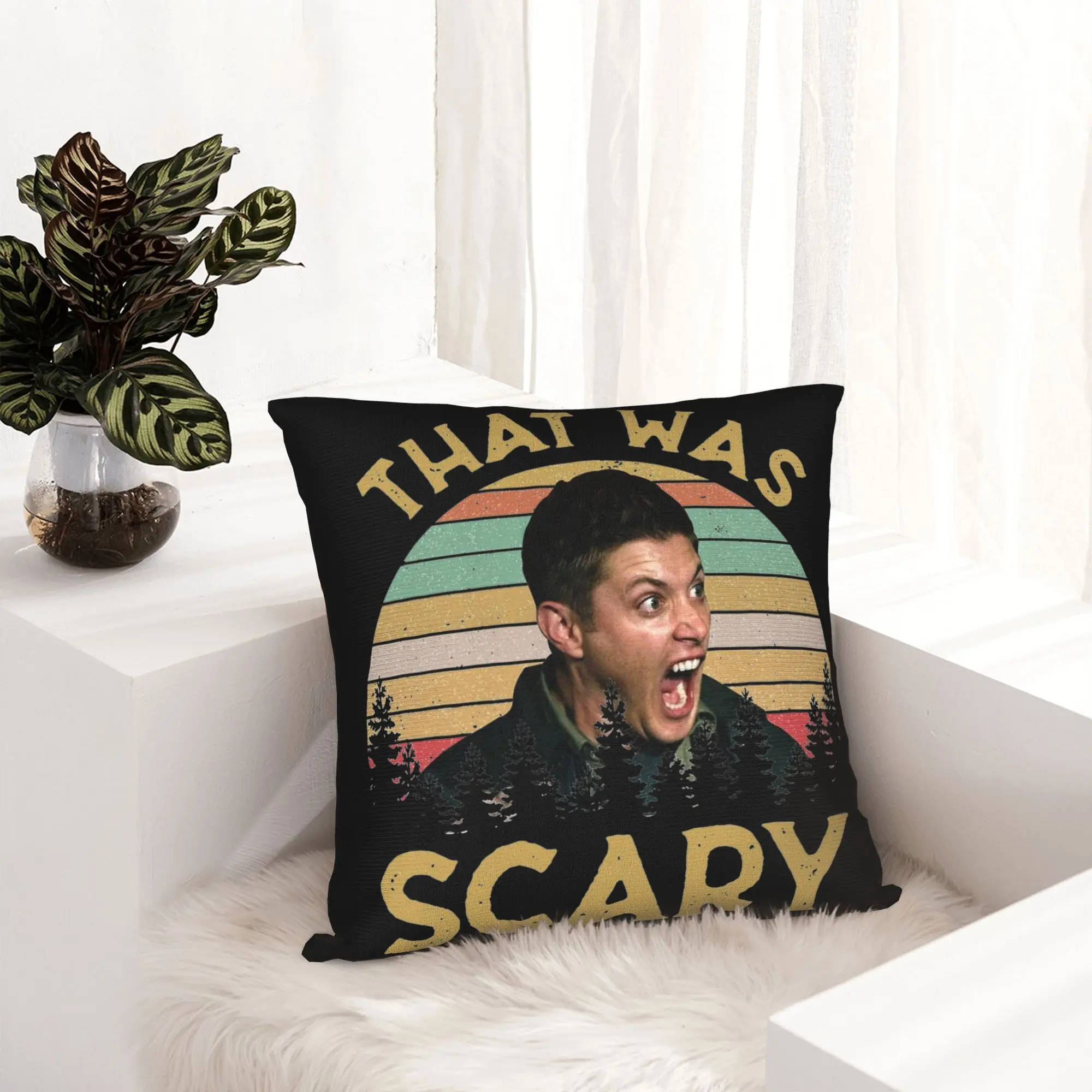 Dean Winchester Supernatural That Was Scary Pillowcase Soft Cushion Cover Decoration  Throw Pillow Case Cover Car Square 45*45cm