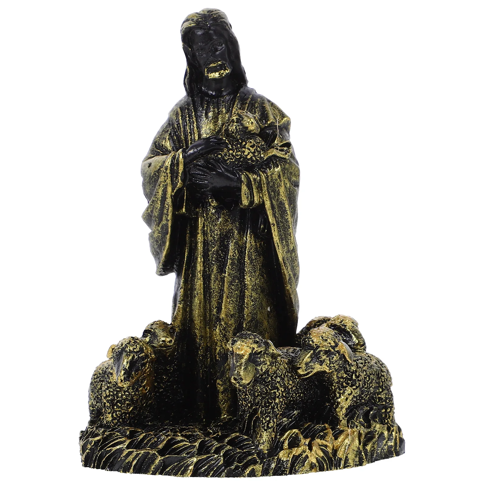 

Shepherd Statue White Resin 7.2x5.7x10.1cm Religious Decor Home Tabletop Adornment catholic figurine living