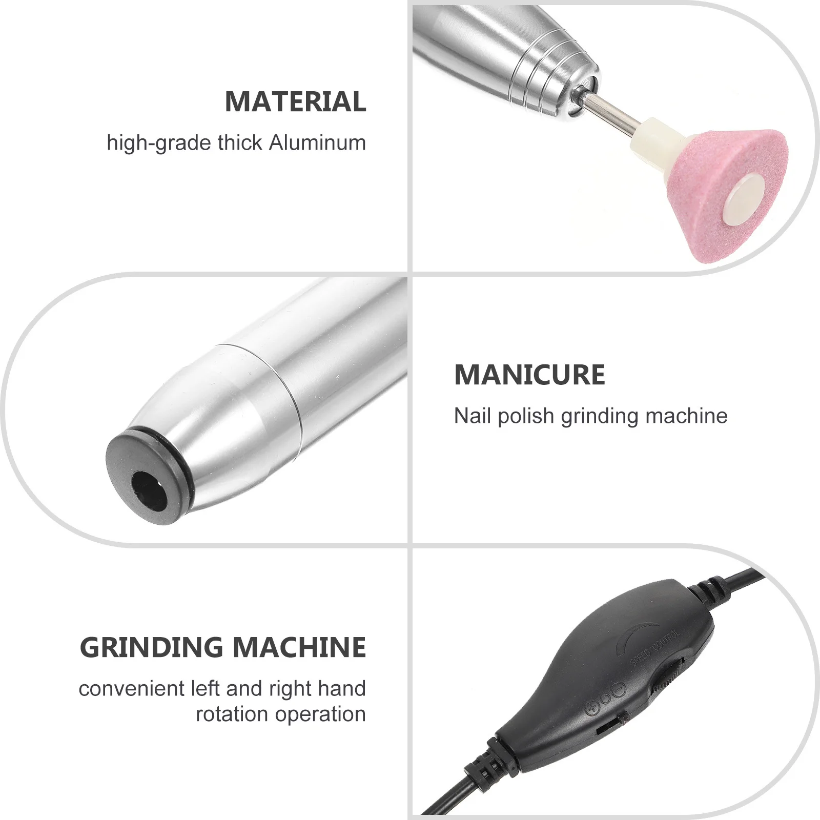 

1 комплект, электрическая дрель для полировки ногтей, комплект, легкий тихий двигатель, эргономичный дизайн, перезаряжаемая USB-пилка для маникюра