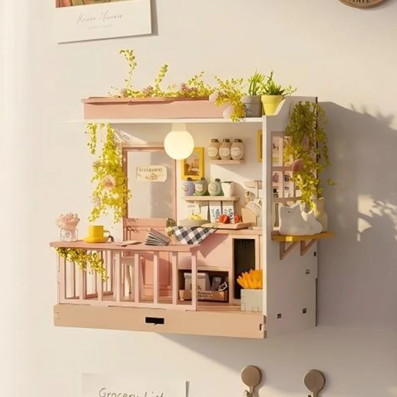 

DIY Wooden Girls Casa Miniature Model Kits With Furniture Cute Cottage Dollhouse for Friends Birthday Gifts