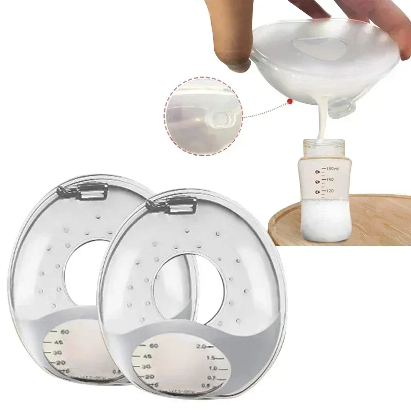 1/2Pcs Silicone Mother's Milk Collector With Scale Wearable Anti Spill Breast Pads Nipple Pain Protector Maternity Breastfeeding