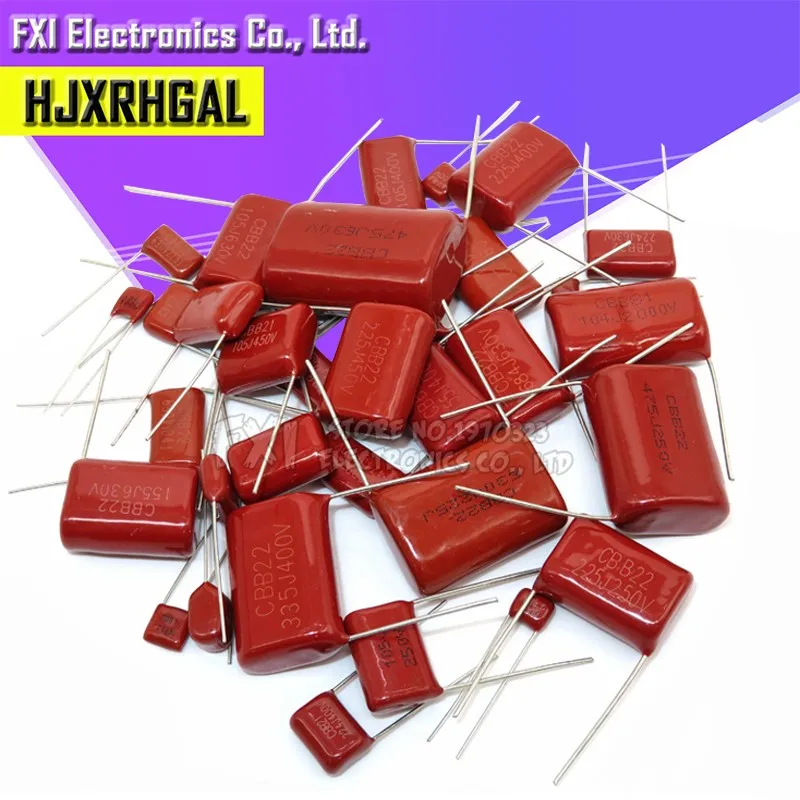 10PCS 63V 100V 250V 400V 450V 630V 2000V CBB Kondensator z folii polipropylenowej 101 103 104 105 125J 221 222 223 224 225 332 333 334