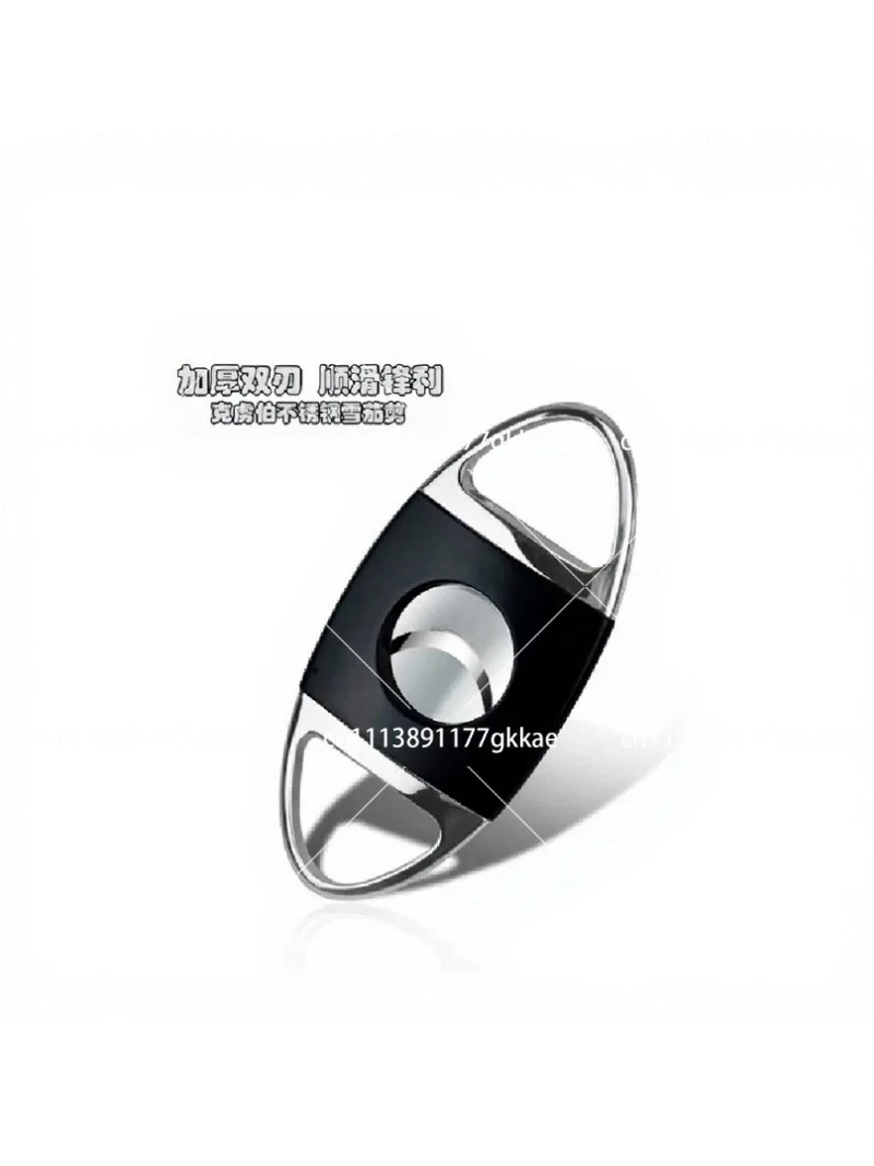 Stainless Steel Double-Edged Thickened Cigar Scissors, Metal Gift Box, Premium Cutting Tool