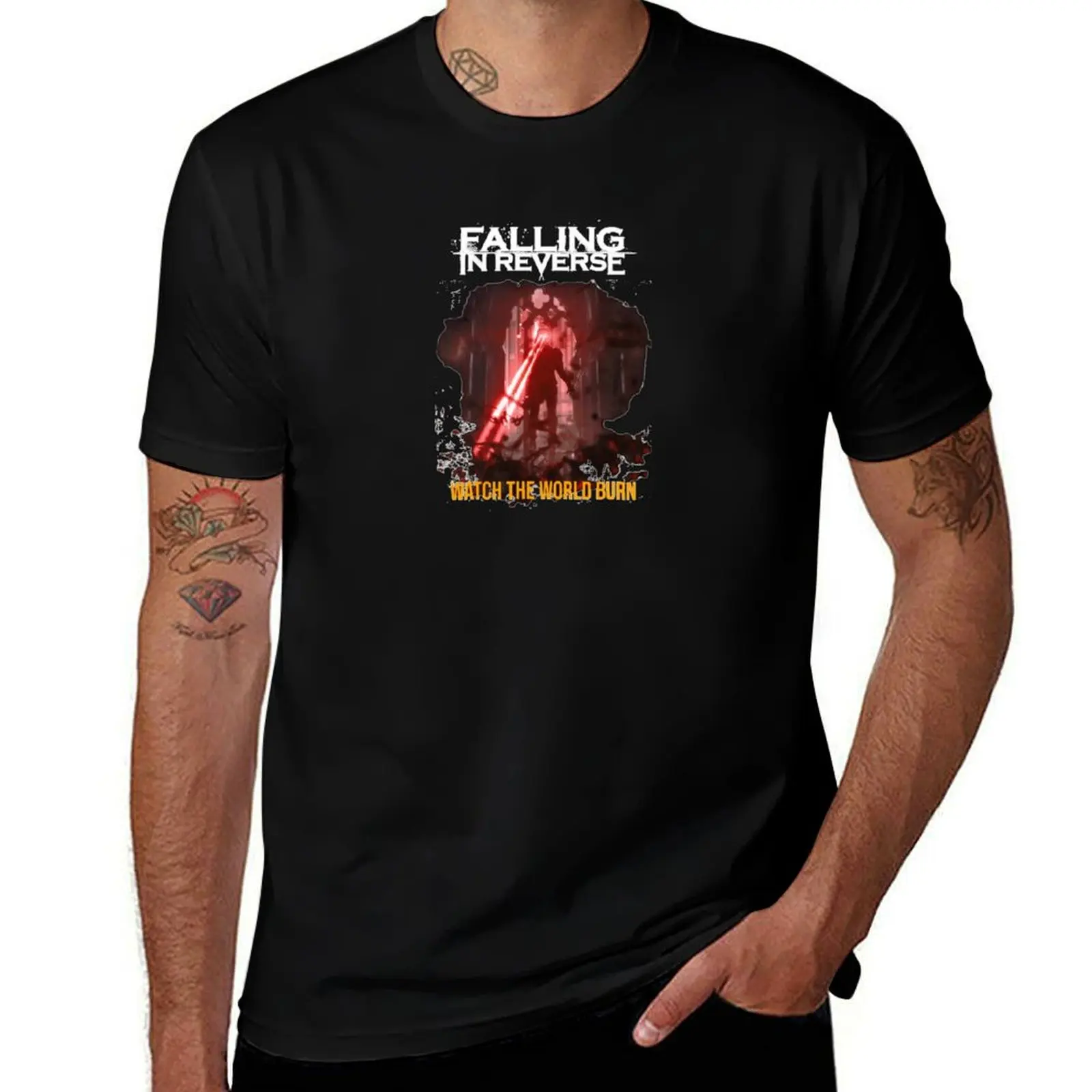 

Falling In Reverse Watch He World Burn T-Shirt anime t shirts oversize man t shirts graphic man t shirt heavy cotton T-shirt