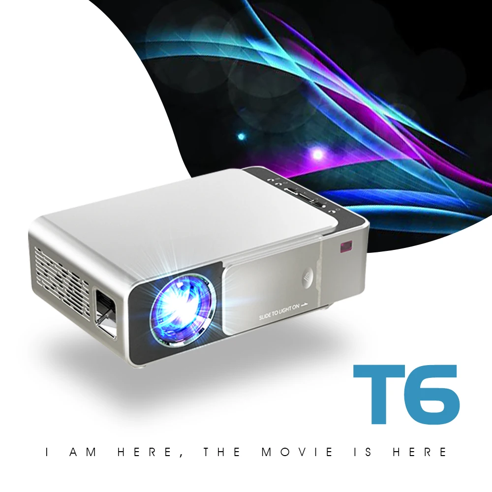 REAL TV T6 Full HD Led Projector 4K 4000 Lumens 1080p Portable Cinema Proyector Beamer HDMI-compatible USB VGA SD with Gift