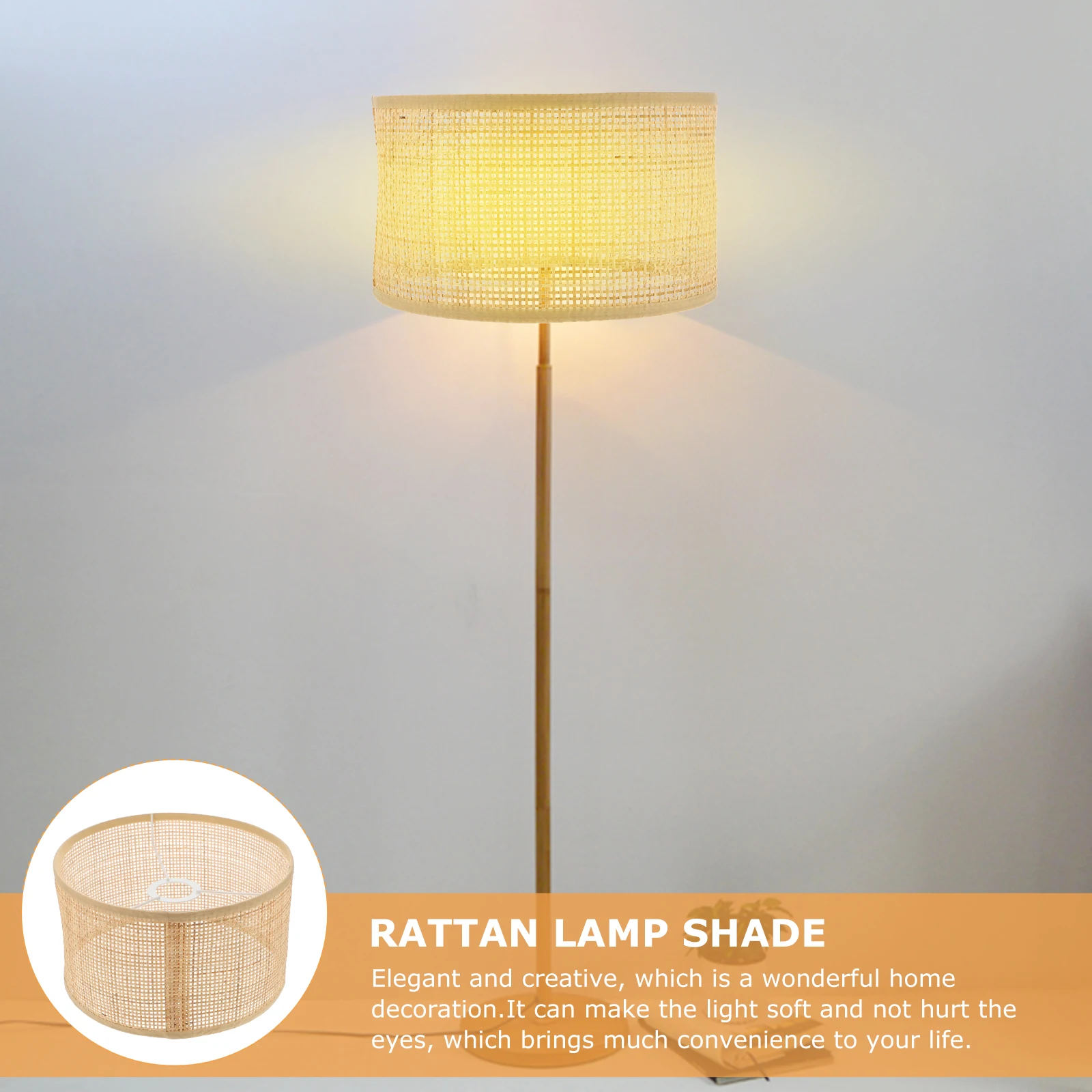 

Rattan Woven Lampshade Decorative Ceiling Light Cover Elegant Pastoral Style Indoor Hanging Sturdy Durable Premium Material