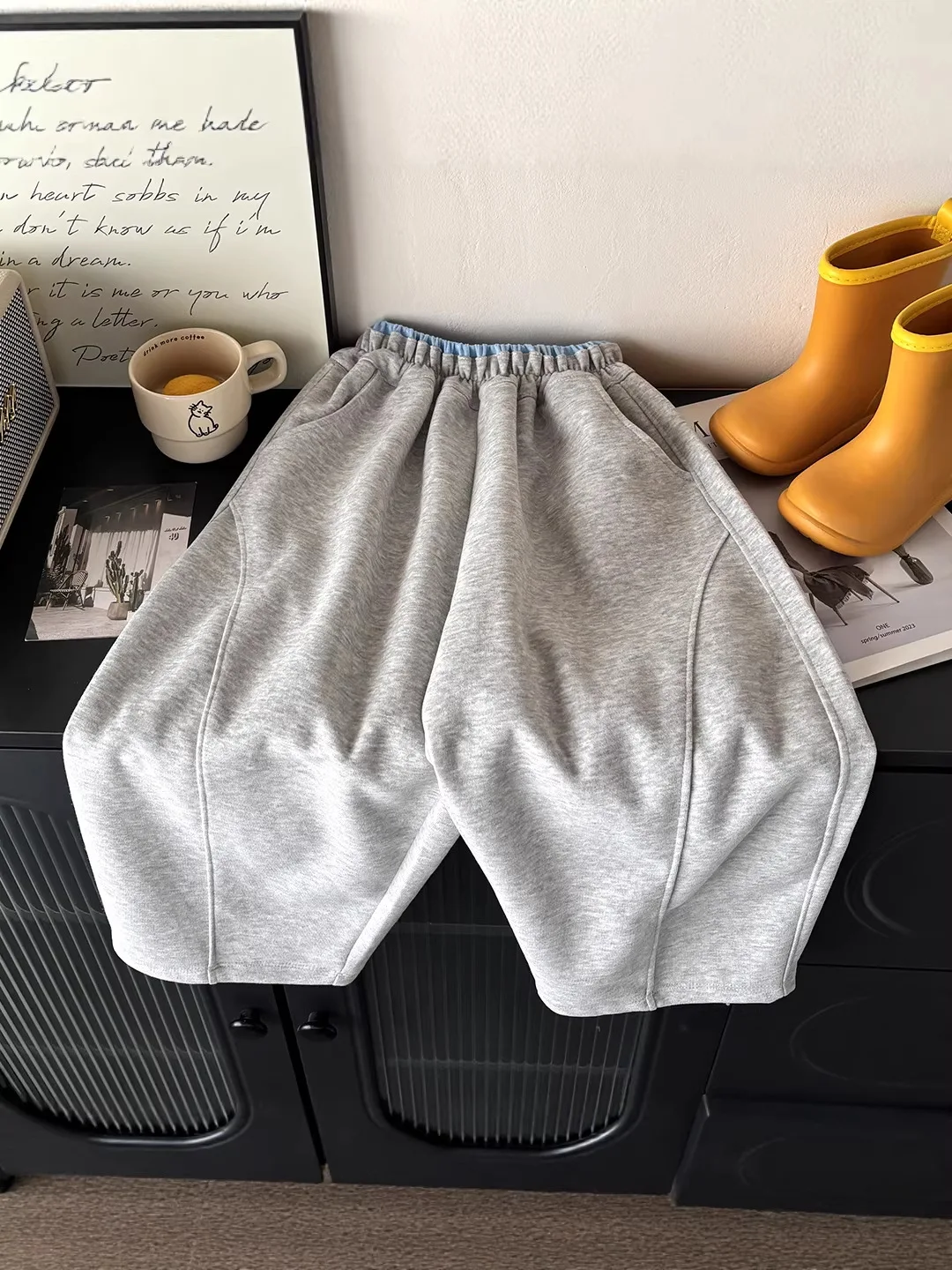 2026 Spring Korean Children Pants 2-10Y Girls Elastic Waist Loose Fit Sweatpants Soft Cozy Kids Trousers