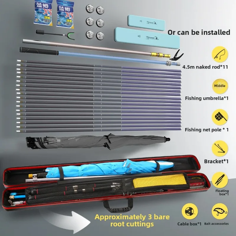 Extended Hard Shell Rod Bag 135cm 145cm Tackle Storage Box Sea Fishing Jigging Rock Fishing Fishing Rod Case Fising Box
