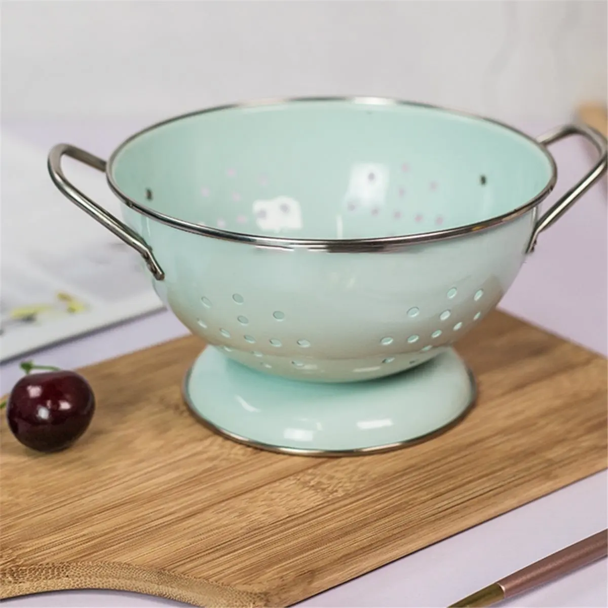 NEW Drain Bowl with Two Handles, Fruit Bowl, Fruit Tray, Fruit Basket, Rust-Proof