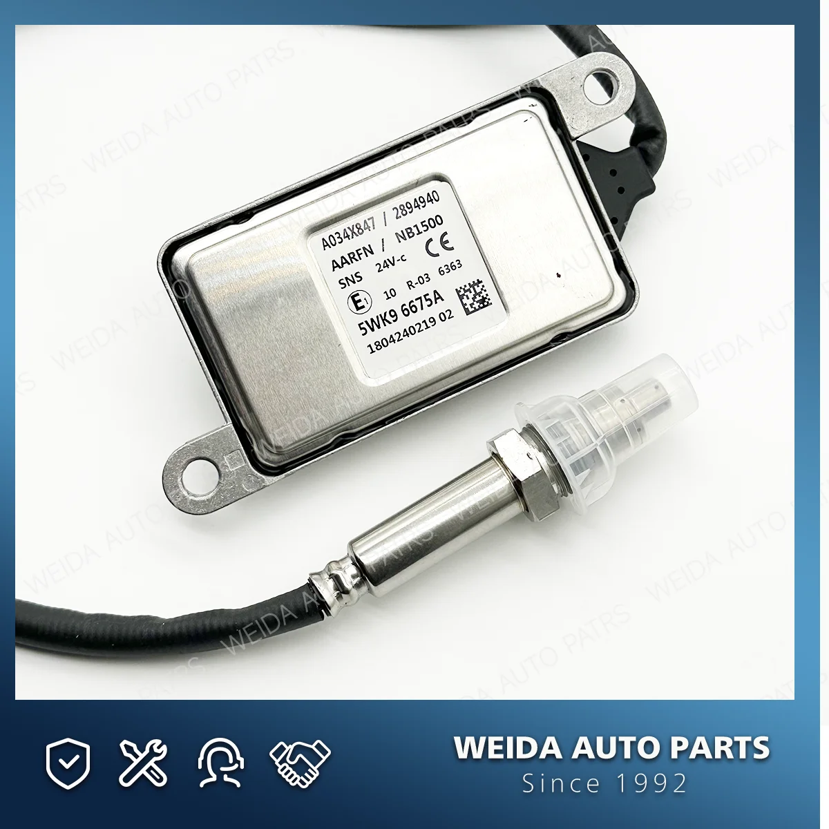 

High Quality NGK Probe 5WK96675A 2894940 A034X847 NOX Oxygen Sensor For Cummins Volvo DAF XF Truck 24V Euro 5