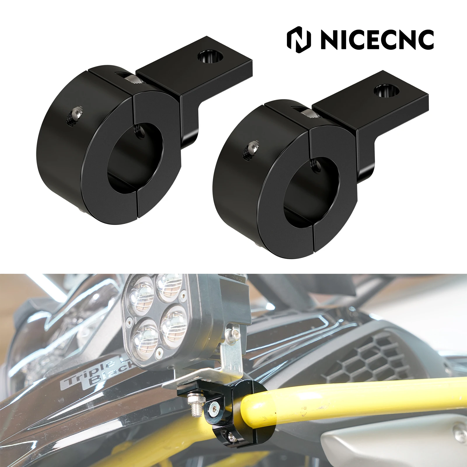 

1" Engine Bumper Crash Bar Fog Lights Auxiliary Lights Brackets for KTM BMW Honda Yamaha Suzuki Kawasaki Ducati Aprilia Triumph