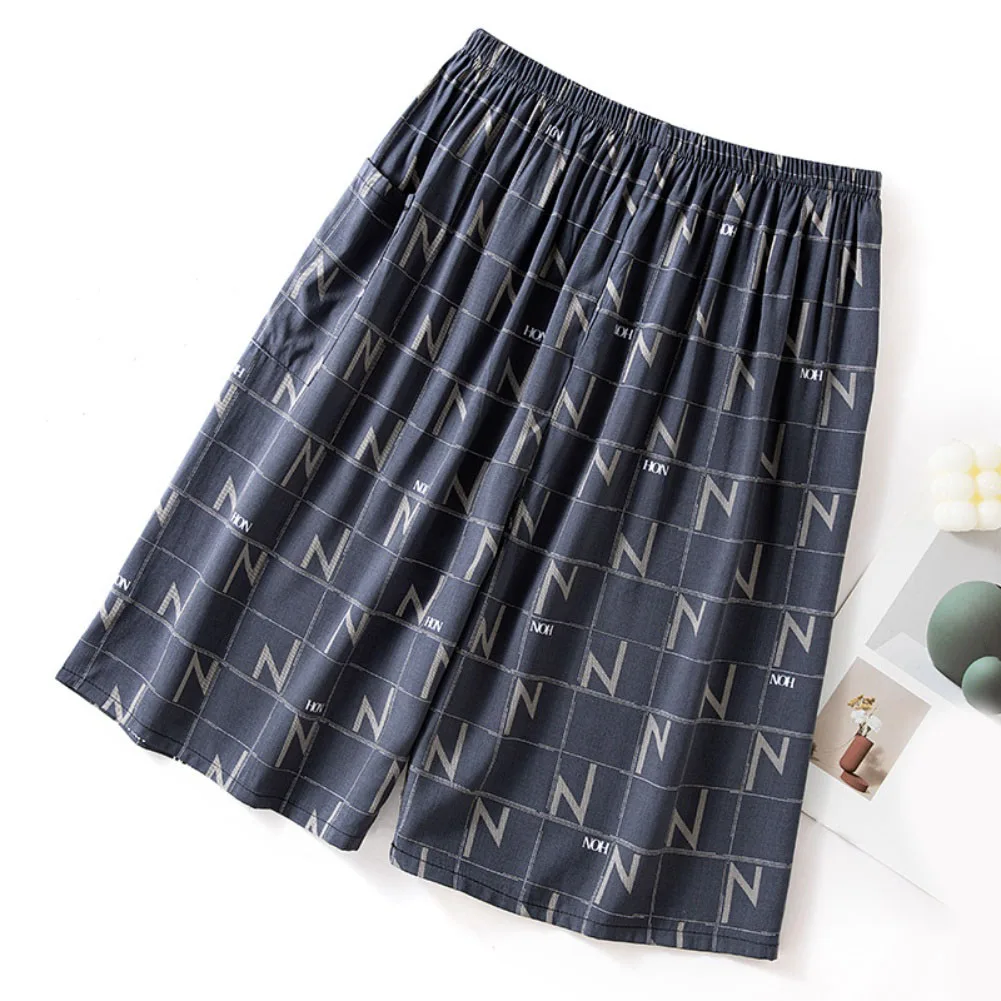 Summer Pajamas Mens Cotton And Silk Pajae Shorts Plus Size Beach Pants Loose Home Shorts Underwear Sleep Bottoms Daily Knickers