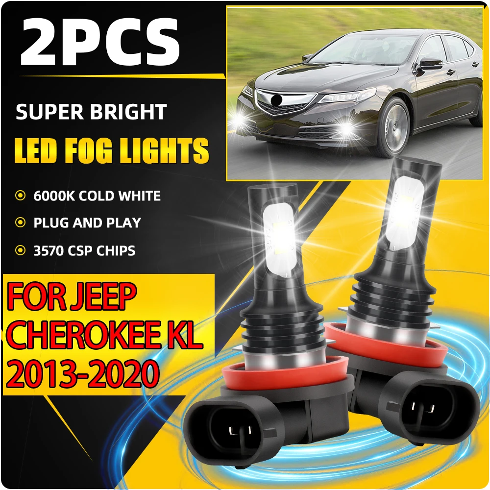 Fendinebbia automatici 20000LM H8 H9 H11 Fendinebbia 90W Canbus Nessun errore per Jeep Cherokee KL 2013 2014 2015 2016 2017 2018 2019 2020