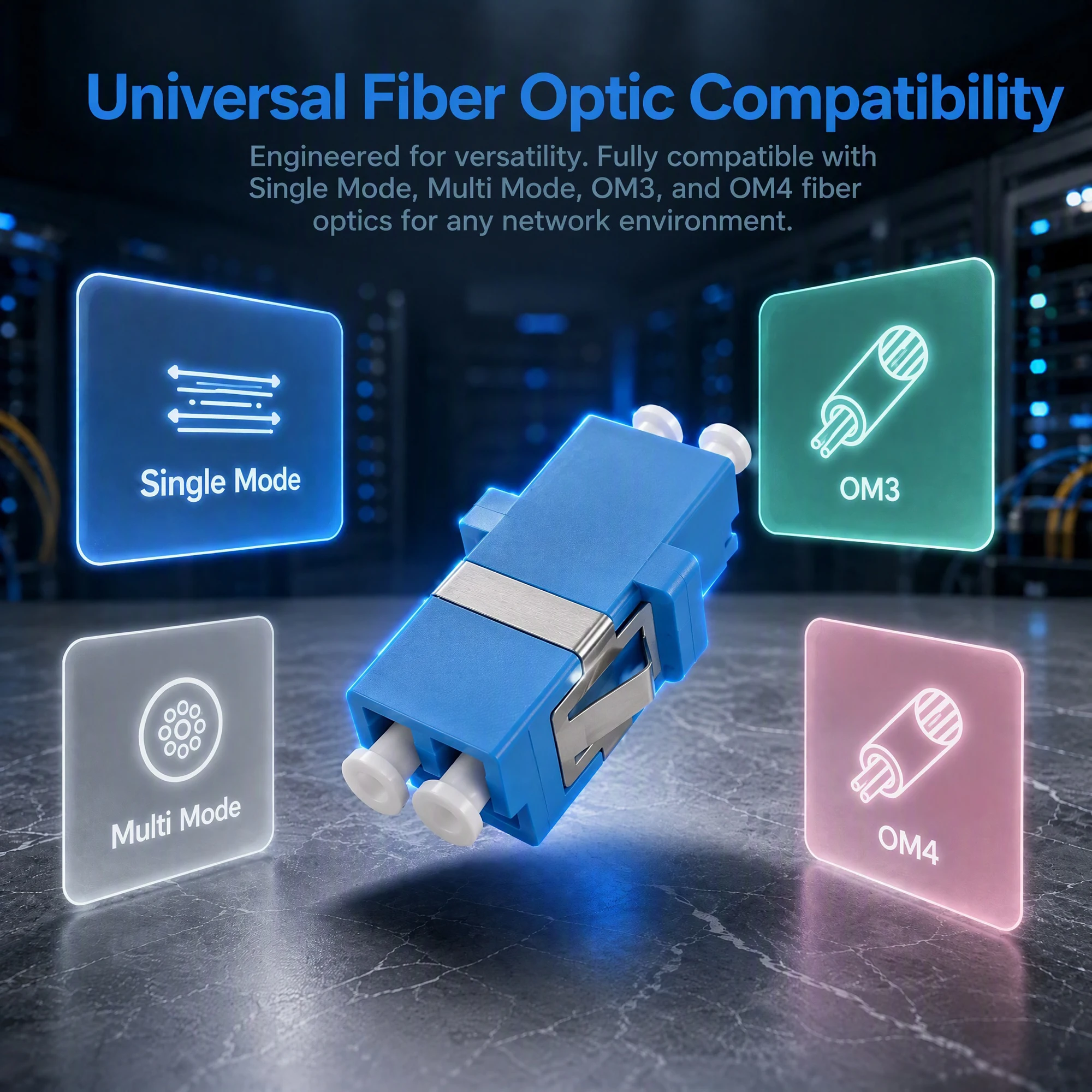 5 Stück Glasfaser-Steckverbinder LC-Adapter Simplex und Duplex, für Multimode OM3 OM4 Glasfaser – Detail 3