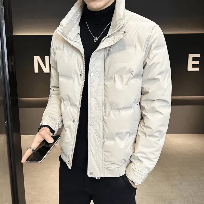 2026 Men's Lightweight Down Jacket New Stand Collar Winter Stylish Short Casual Warm Trendy Coat