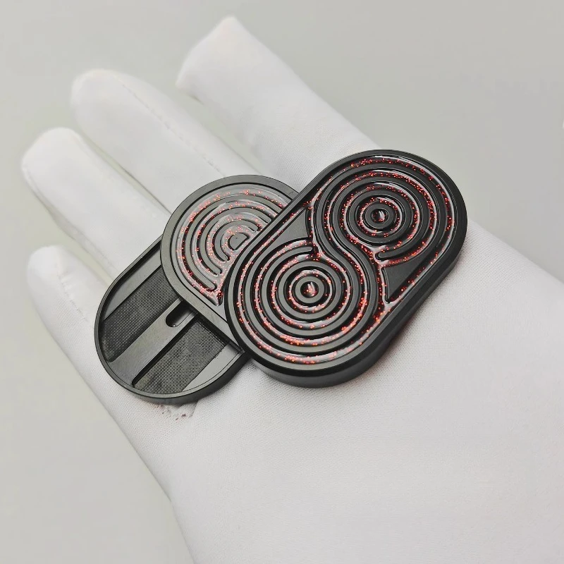 Xuefutu EDC Rhythm Three-layer Rotating Mechanical Metal Magnetic Push Card Decompression Toy Gift