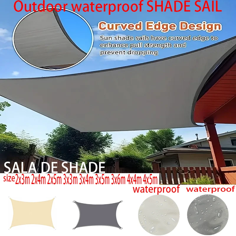 

Outdoor sunshade waterproof sunshade sail garden terrace car sunshade rectangular pool sunshade sail garden rainproof sail