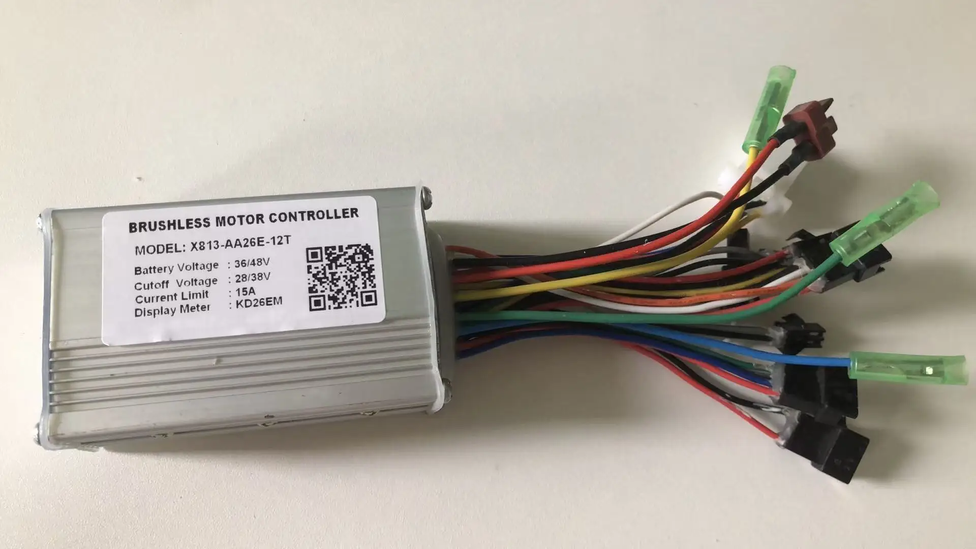 Universal 36/48V 15A Brushless Controller X813-AA26E-12T Cutoff Voltage 28V/38V Support KD26EM Dashboard Electric Bicycle DIY Mo