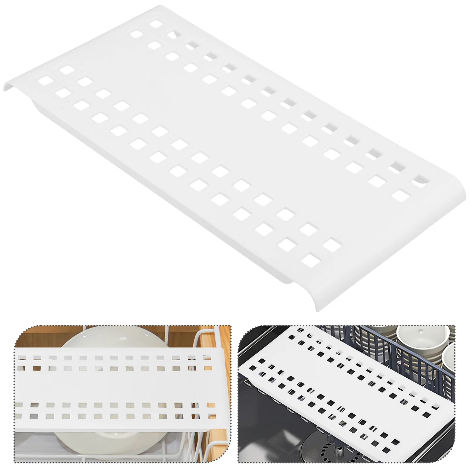 

Dish Drain Board Kitchen Counter Plastic Mesh Drain Tray Space Saving Dish Drainer Mat Organized Kitchen