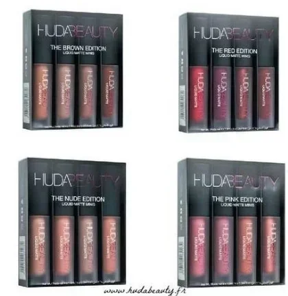 HUDAS beauty Liquid-lápiz labial, paleta de brillo de labios, mismo color, Diamante mate, brillo de labios