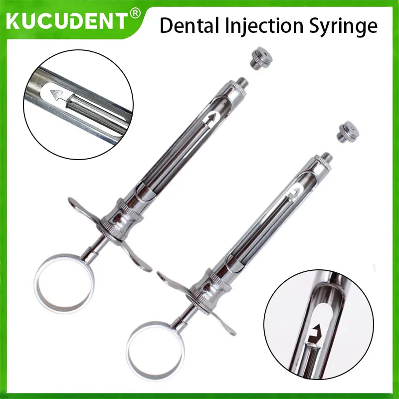 

Dental Stainless Steel Syringe Anesthetic Aspirating Syringe Hook Head/Sharp Head Dentistry Injector Surgical Instrument Tools
