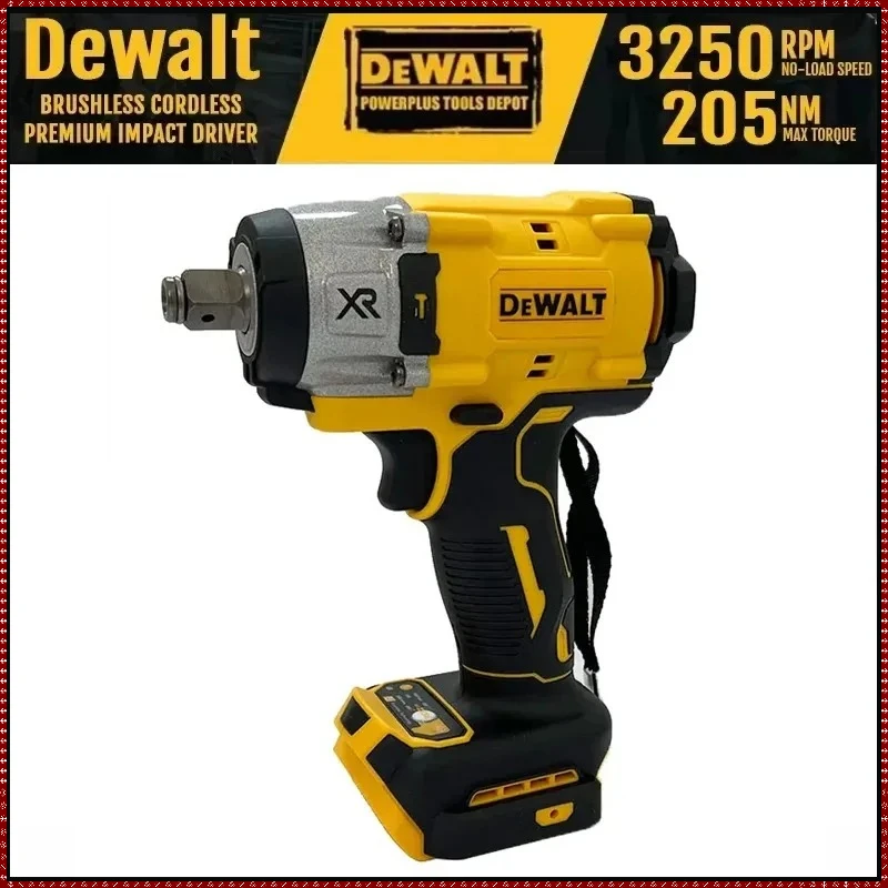 

Беспроводной электрический гайковерт Dewalt 205 Нм 3250 об/мин, бесщеточный ударный гайковерт с высоким крутящим моментом, мощный инструмент для ремонта, интеллектуальный электроинструмент