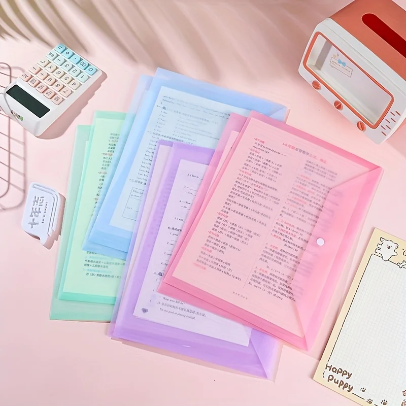 

20 Plastic File Bags In Morandi Color, Document And Test Paper Storage Bags, For Use In Offices And Schools