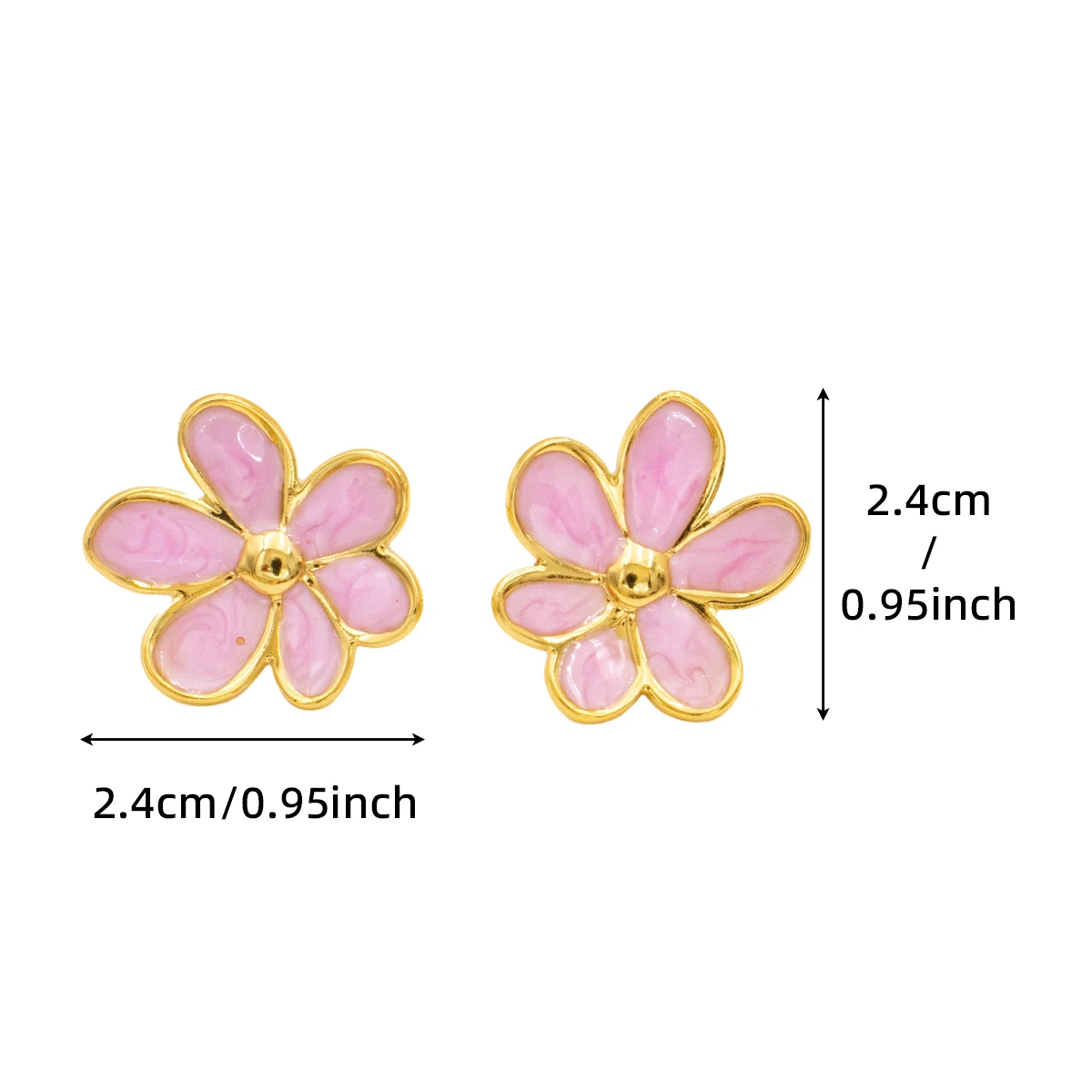 2 مجموعة صيف 025 أقراط بتلات من الفولاذ المقاوم للصدأ مجوهرات فاخرة خفيفة مضادة للحساسية للنساء، للاستخدام اليومي والحفلات #2