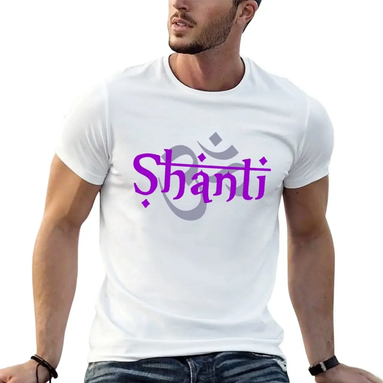 SHANTI OM T-Shirt vintage clothes designer shirts new edition Short sleeve tee men